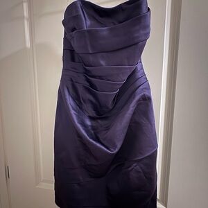 David's Bridal Strapless Gown in Deep Purple